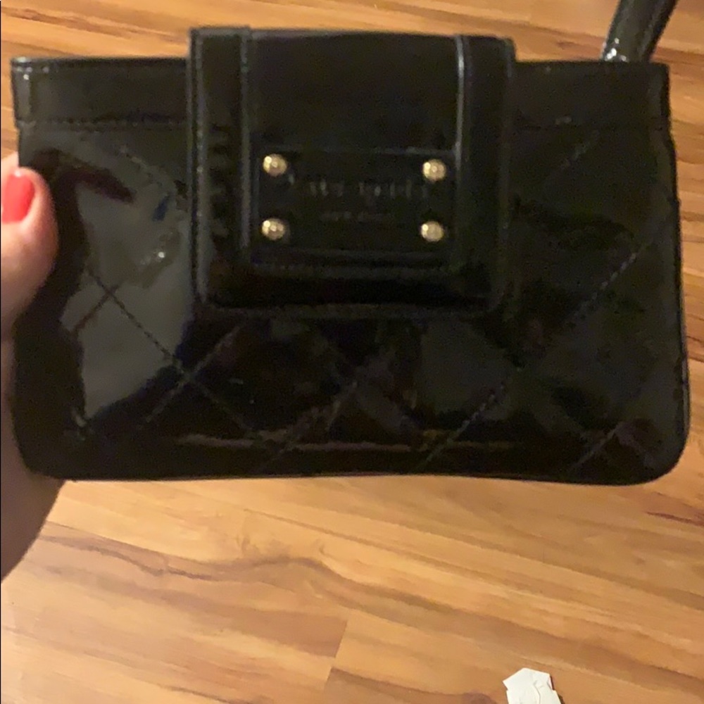 MINT condition Kate Spade patent quilted clutch.